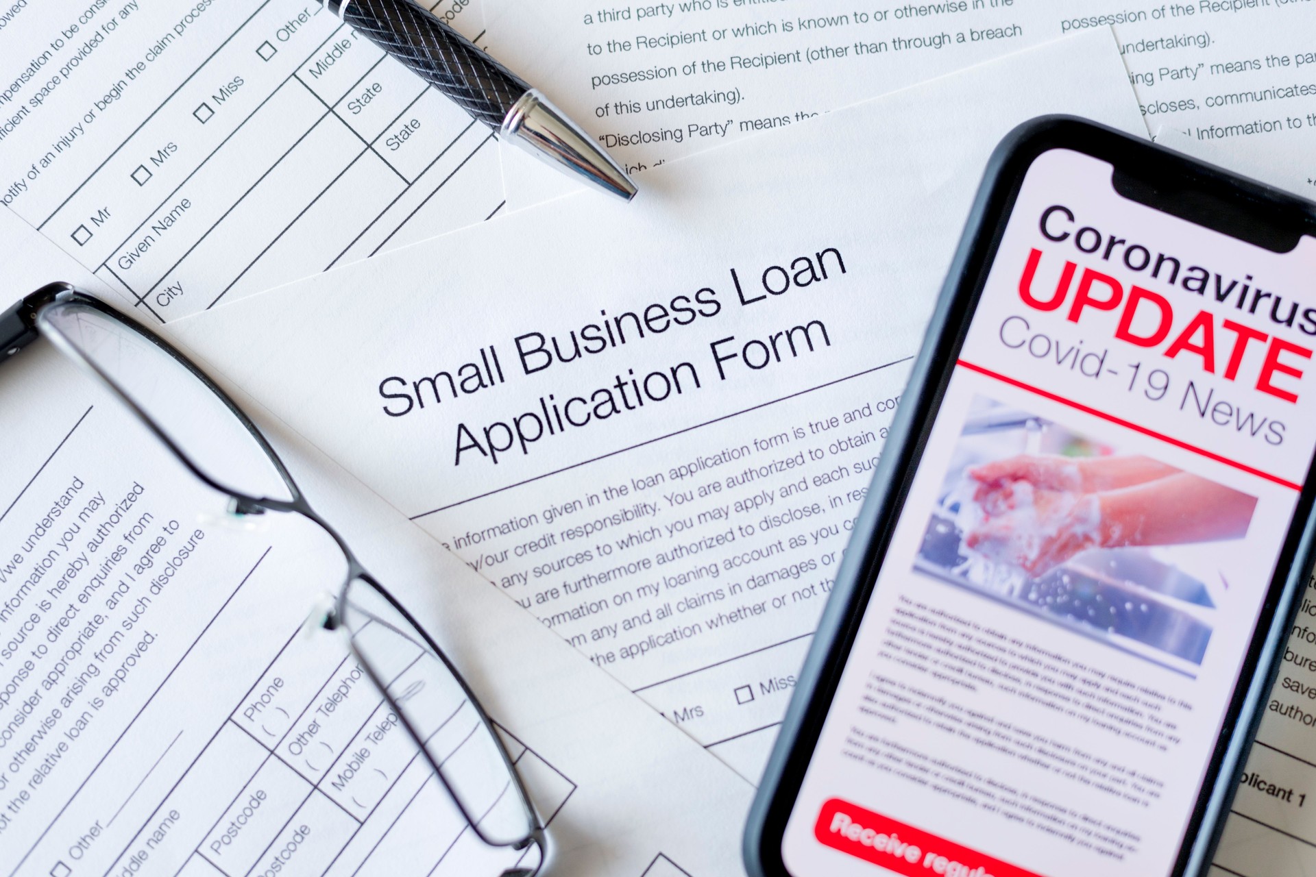 Small business loan application form.